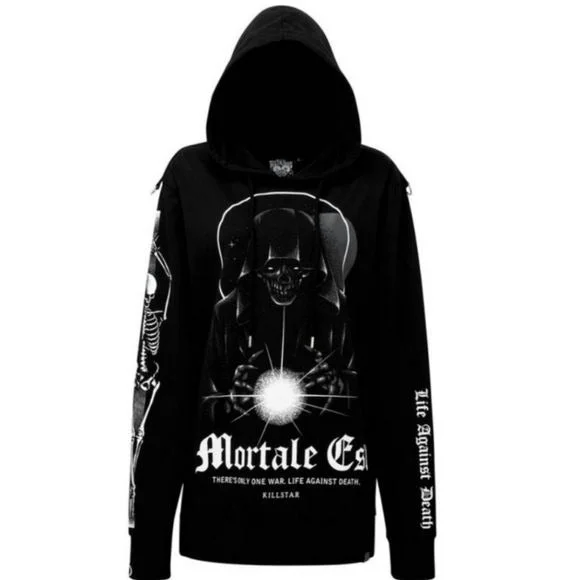 Mortate Est Pullover Hoodie | Black Soft Cotton