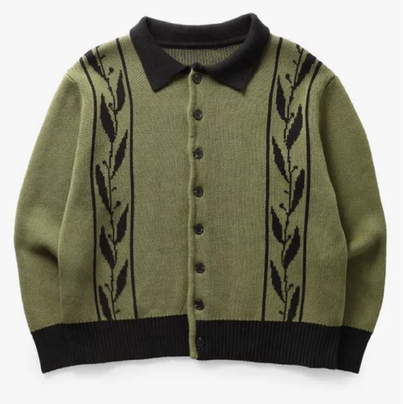 Olive Branch Pullover - Olive/Black