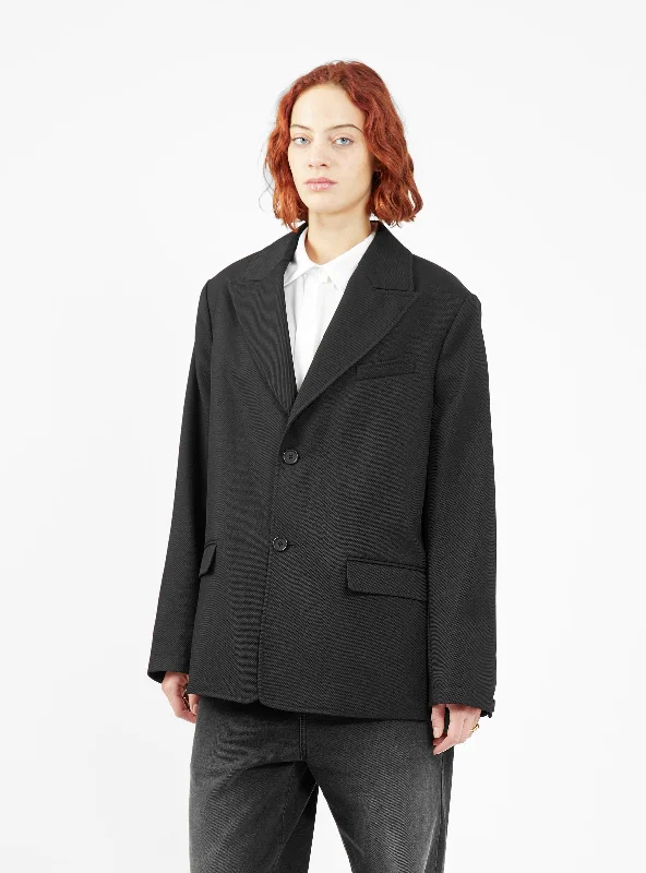 Oversized Wool Blazer Black