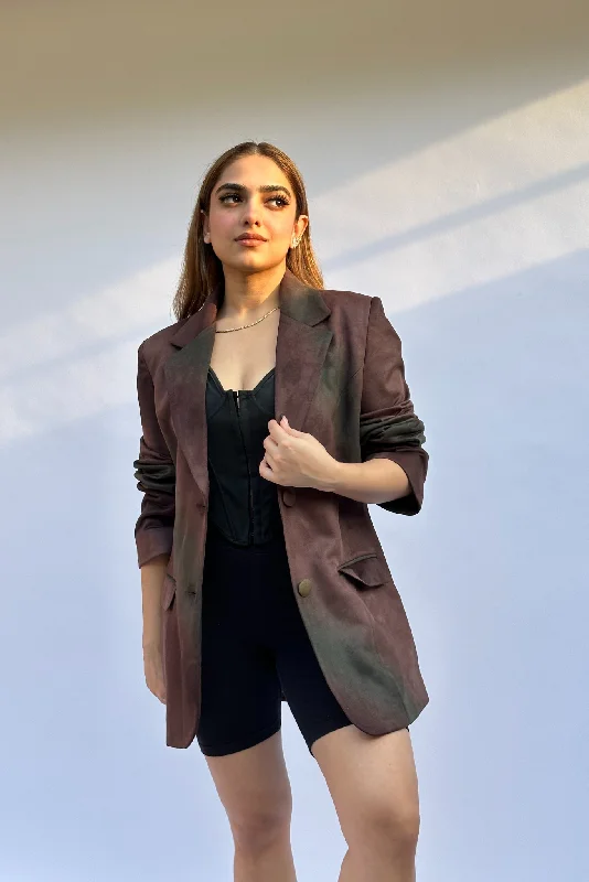 Rust Grunge Oversized Blazer