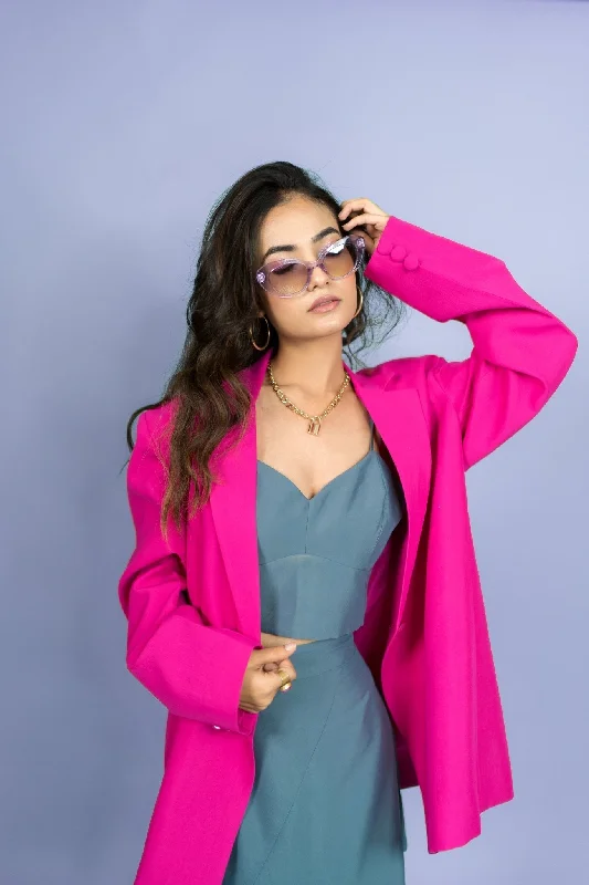 The Oversized Blazer in Deep Pink