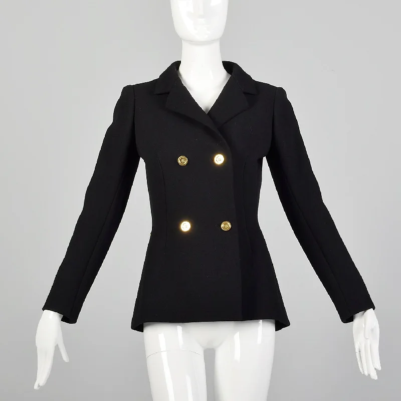 XXS 1960s Black Blazer Style Coat