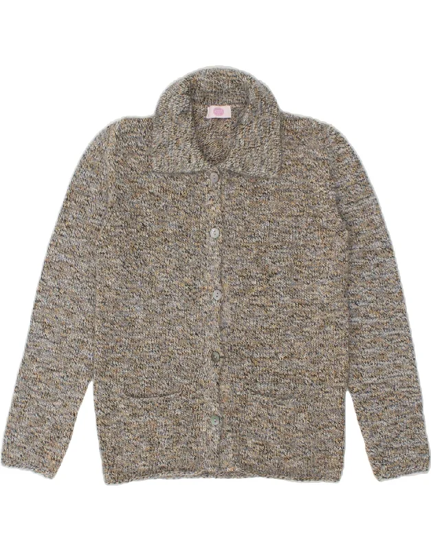 ANDRE MAURICE Womens Cardigan Sweater UK 14 Medium Grey Flecked Polyester Lace Blend Ribbed Blend Corduroy Blend ANDRE MAURICE Womens Cardigan Sweater UK 14 Medium Grey Flecked Polyester Lace Blend Ribbed Blend Corduroy Blend