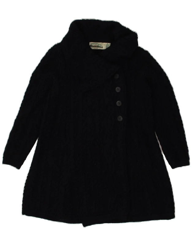 ARANCRAFTS Womens Cardigan Sweater UK 16 Large Navy Blue Merino Wool Spandex Blend Rayon Blend Denim Blend ARANCRAFTS Womens Cardigan Sweater UK 16 Large Navy Blue Merino Wool Spandex Blend Rayon Blend Denim Blend