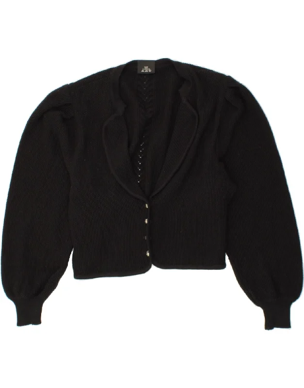 ARBEP Womens Crop Cardigan Sweater IT 48 XL Black New Wool