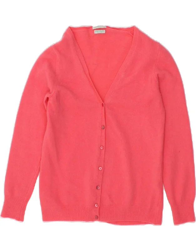 BENETTON Womens Cardigan Sweater UK 10 Small Pink Merino Wool Velvet Chenille Corduroy BENETTON Womens Cardigan Sweater UK 10 Small Pink Merino Wool Velvet Chenille Corduroy