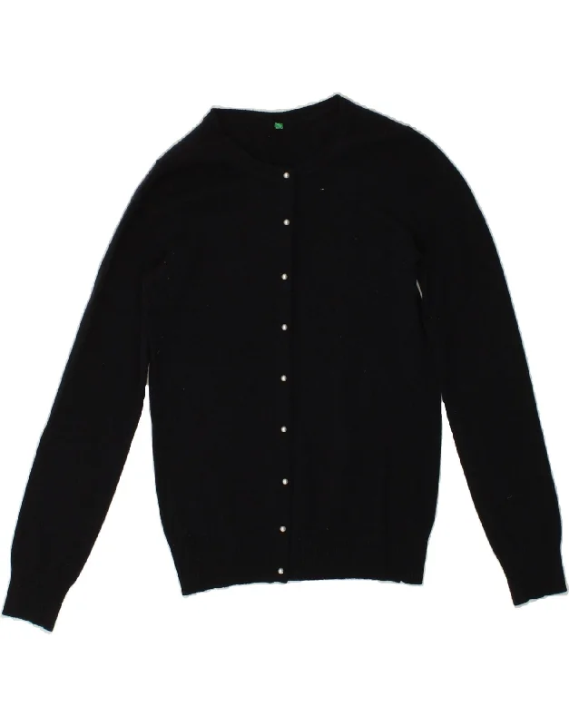 BENETTON Womens Cardigan Sweater UK 12 Medium Black