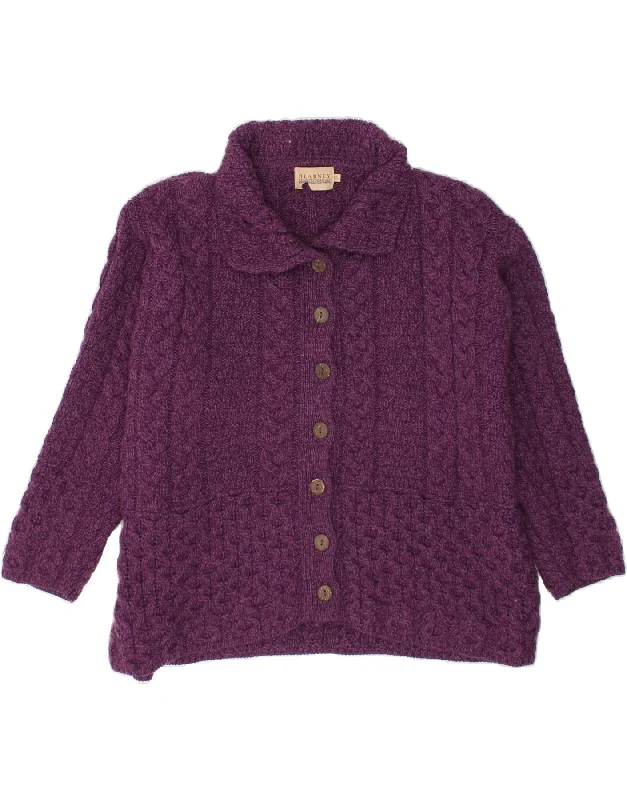 BLARNEY Womens Cardigan Sweater UK 18 XL Purple Merino Wool