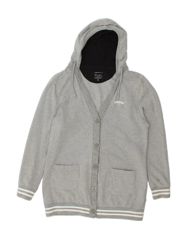 CHAMPION Womens Longline Hooded Cardigan Sweater UK 18 XL Grey Cotton Rayon Fabric Velvet Fabric Corduroy Fabric CHAMPION Womens Longline Hooded Cardigan Sweater UK 18 XL Grey Cotton Rayon Fabric Velvet Fabric Corduroy Fabric