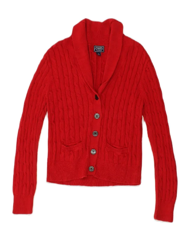 CHAPS Womens Cardigan Sweater UK 16 Large Red Cotton Nylon Fabric Polyester Fabric Spandex Fabric CHAPS Womens Cardigan Sweater UK 16 Large Red Cotton Nylon Fabric Polyester Fabric Spandex Fabric