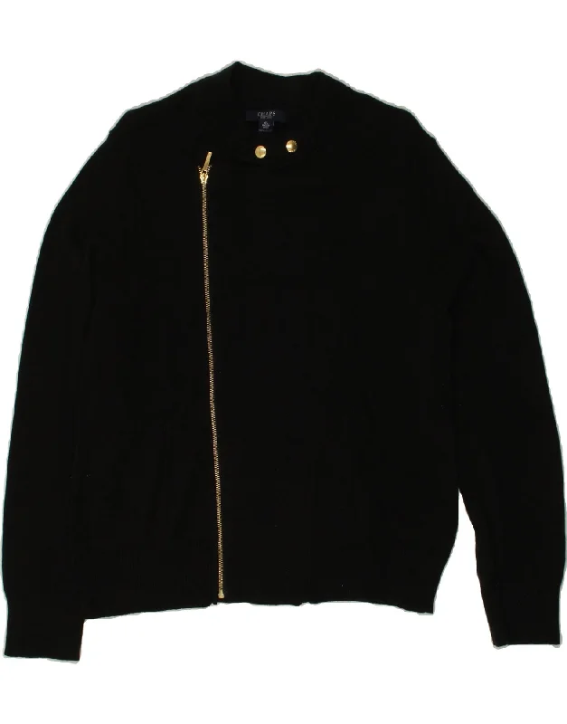 CHAPS Womens Cardigan Sweater UK 18 XL Black Cotton Silk Blend Satin Velvet