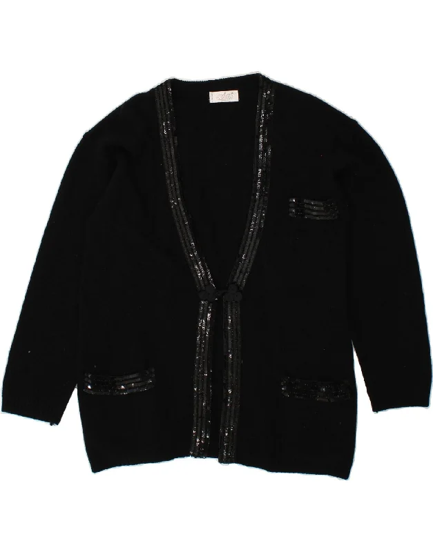 CODICE Womens Longline Cardigan Sweater IT 44 Medium Black Machine Wash Dry Clean Hand Wash CODICE Womens Longline Cardigan Sweater IT 44 Medium Black Machine Wash Dry Clean Hand Wash