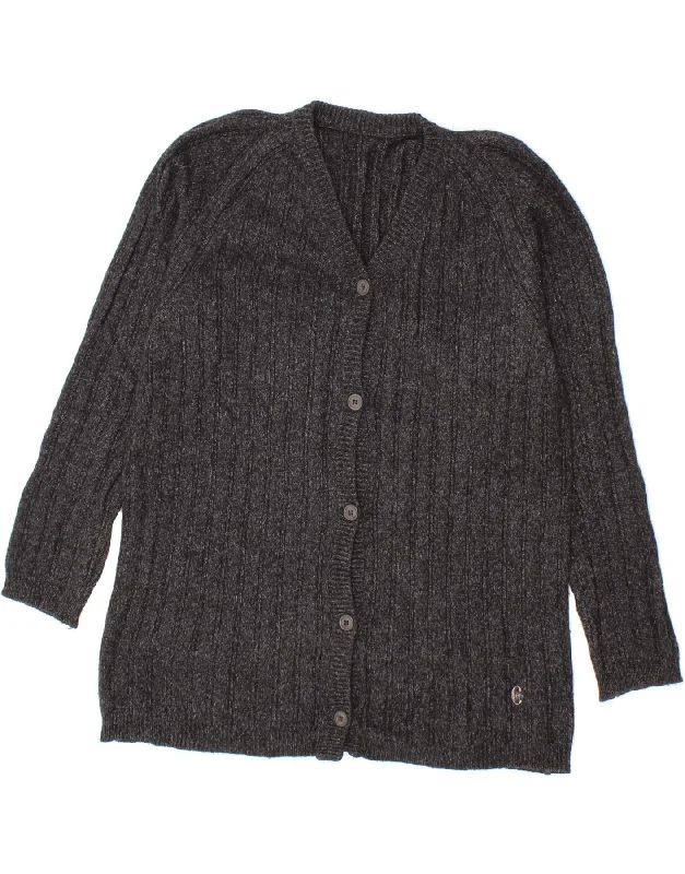 CONTE OF FLORENCE Womens Cardigan Sweater UK 14 Medium Grey Flecked Wool