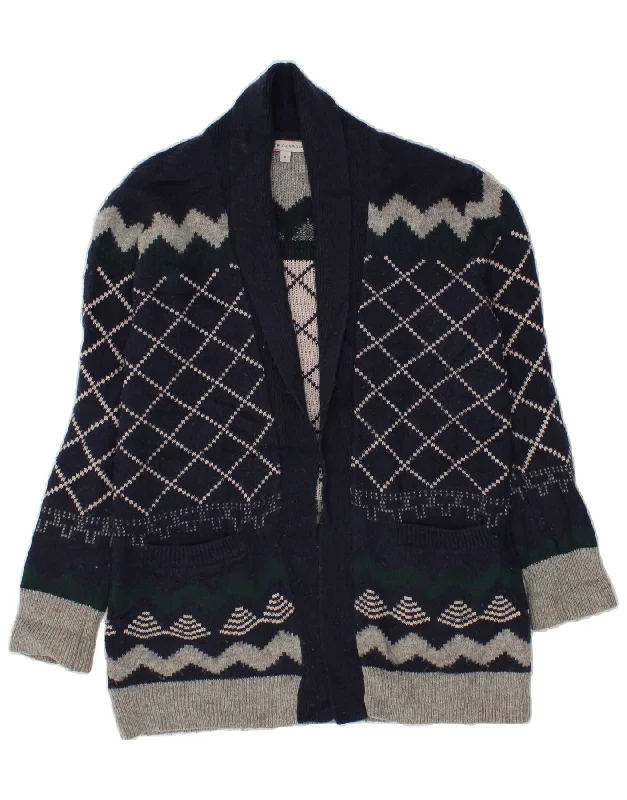 CREW CLOTHING Womens Longline Oversized Cardigan Sweater UK 6 XS Navy Blue Neon metallic Matte CREW CLOTHING Womens Longline Oversized Cardigan Sweater UK 6 XS Navy Blue Neon metallic Matte