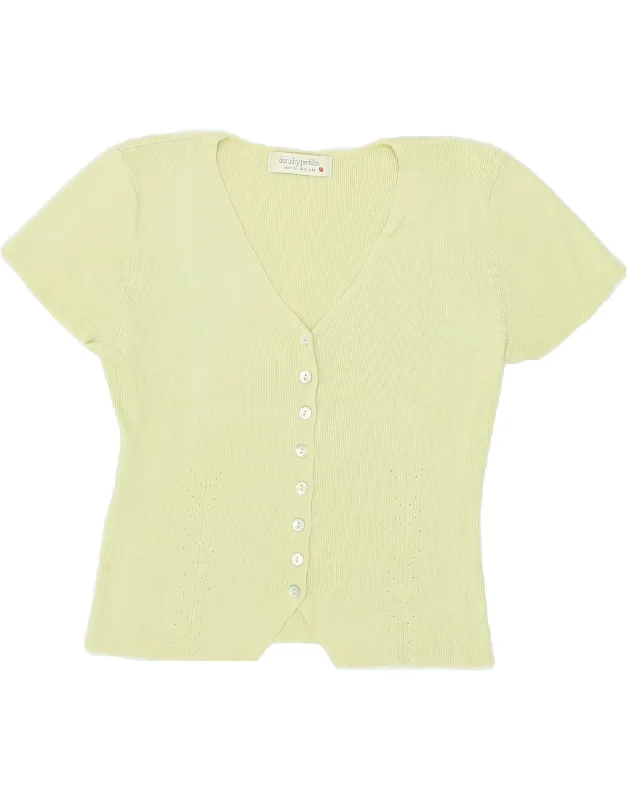 DOROTHY PERKINS Womens Crop Cardigan Sweater UK 12 Medium Green Cotton Cable Knit Ribbed Knit Lace Knit DOROTHY PERKINS Womens Crop Cardigan Sweater UK 12 Medium Green Cotton Cable Knit Ribbed Knit Lace Knit
