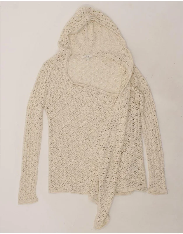 FAT FACE Womens Hooded Crochet Cardigan Sweater UK 16 Large Off White Bright Pastel Dark FAT FACE Womens Hooded Crochet Cardigan Sweater UK 16 Large Off White Bright Pastel Dark