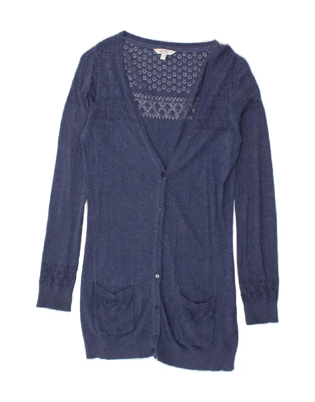 FAT FACE Womens Longline Cardigan Sweater UK 8 Small Blue Cotton Wool Fabric Cashmere Fabric Tweed Fabric FAT FACE Womens Longline Cardigan Sweater UK 8 Small Blue Cotton Wool Fabric Cashmere Fabric Tweed Fabric