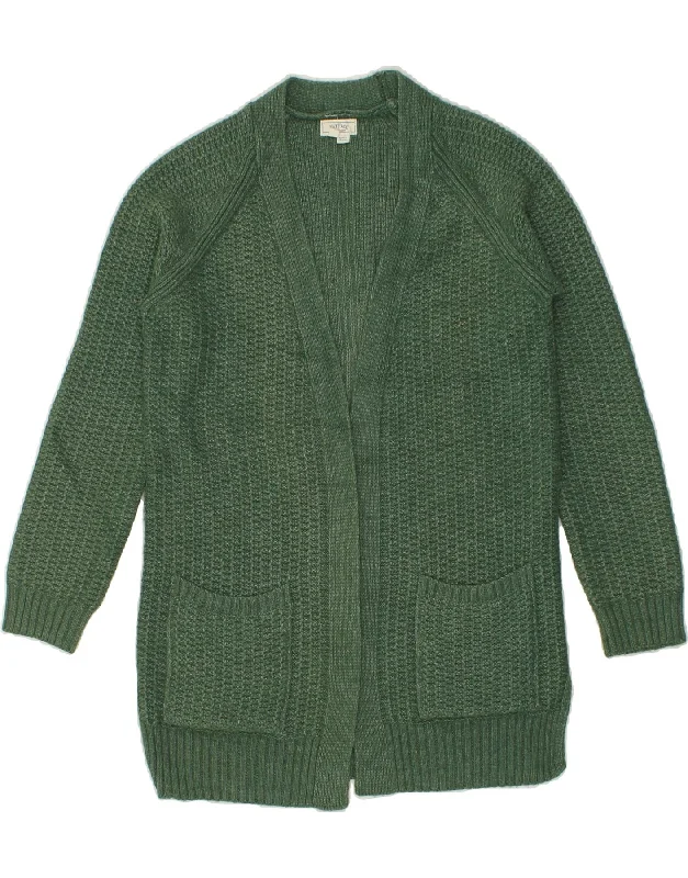 FAT FACE Womens Longline Open Cardigan Sweater UK 6 XS Green Acrylic Handmade Hand-knitted Hand-woven FAT FACE Womens Longline Open Cardigan Sweater UK 6 XS Green Acrylic Handmade Hand-knitted Hand-woven