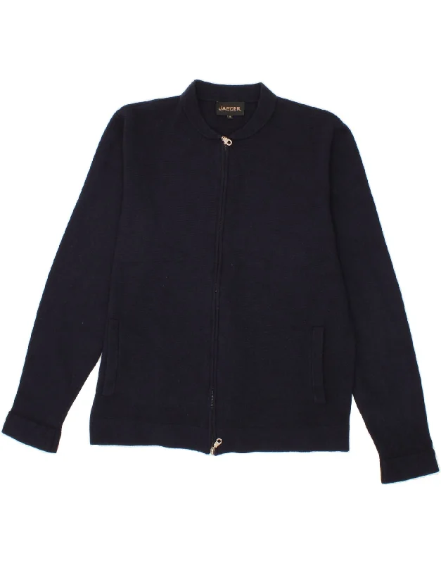 JAEGER Womens Cardigan Sweater UK 18 XL Navy Blue Polyamide Bright Pastel Dark