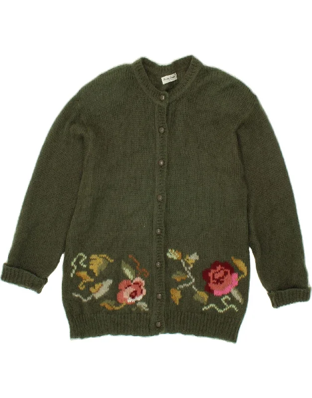 LUISA LORENZI Womens Cardigan Sweater UK 14 Medium Green Floral Mohair Print Jacquard Patchwork LUISA LORENZI Womens Cardigan Sweater UK 14 Medium Green Floral Mohair Print Jacquard Patchwork
