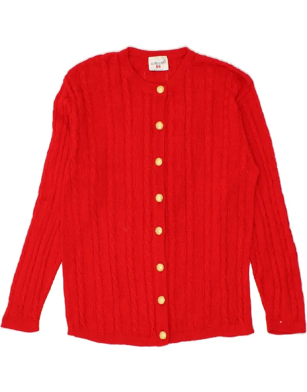 MARRONETTO Womens Cardigan Sweater IT 44 Medium Red Cotton Hooded Cardigan Collared Cardigan Shawl Collar MARRONETTO Womens Cardigan Sweater IT 44 Medium Red Cotton Hooded Cardigan Collared Cardigan Shawl Collar