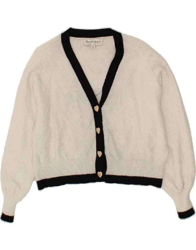 MISS SELFRIDGE Womens Oversized Crop Cardigan Sweater UK 10 Small White Herringbone Houndstooth Plaid MISS SELFRIDGE Womens Oversized Crop Cardigan Sweater UK 10 Small White Herringbone Houndstooth Plaid