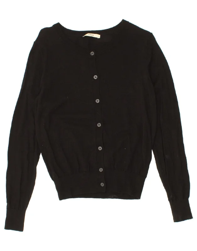 OASIS Womens Cardigan Sweater UK 12 Medium Black Cotton