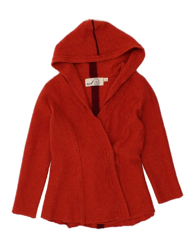 ROSIE NEIRA  Womens Hooded Cardigan Sweater UK 10 Small Orange Wool Wool Cardigan Cotton Cardigan Cashmere Cardigan