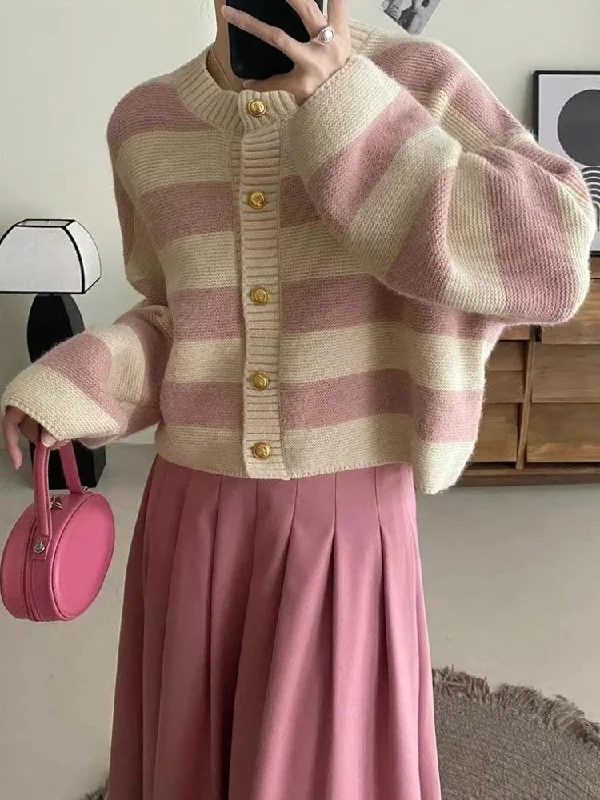 Striped Cardigan Soft Cozy Warm