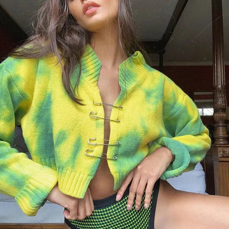 Tie Dye Cardigan Mesh Cardigan Canvas Denim