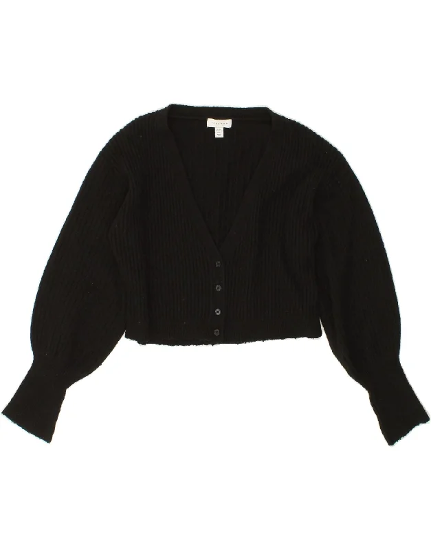 TOPSHOP Womens Crop Cardigan Sweater UK 6 XS Black