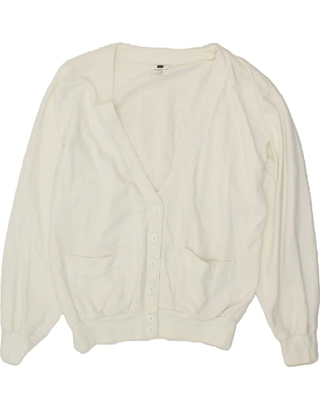 TRIGEMA Womens Cardigan Sweater EU 40/42 Large White Cotton Solid Color Striped Floral Print TRIGEMA Womens Cardigan Sweater EU 40/42 Large White Cotton Solid Color Striped Floral Print