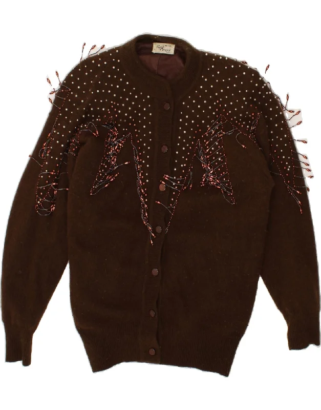 VINTAGE Womens Cardigan Sweater One Size Brown Wool Button Cardigan Zip Cardigan Pullover Cardigan VINTAGE Womens Cardigan Sweater One Size Brown Wool Button Cardigan Zip Cardigan Pullover Cardigan