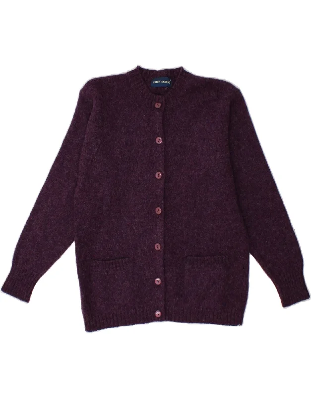 VINTAGE Womens Cardigan Sweater UK 10 Small Purple New Wool Cotton Fabric Linen Fabric Terry Fabric VINTAGE Womens Cardigan Sweater UK 10 Small Purple New Wool Cotton Fabric Linen Fabric Terry Fabric