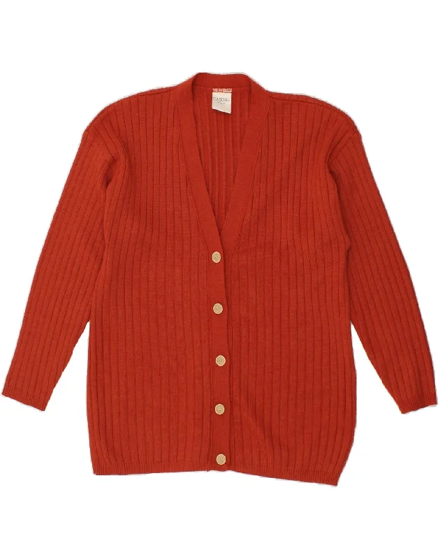 VINTAGE Womens Cardigan Sweater UK 14/16 Large Orange Acrylic Faux Fur Fabric Real Fur Fabric Shearling Fabric VINTAGE Womens Cardigan Sweater UK 14/16 Large Orange Acrylic Faux Fur Fabric Real Fur Fabric Shearling Fabric