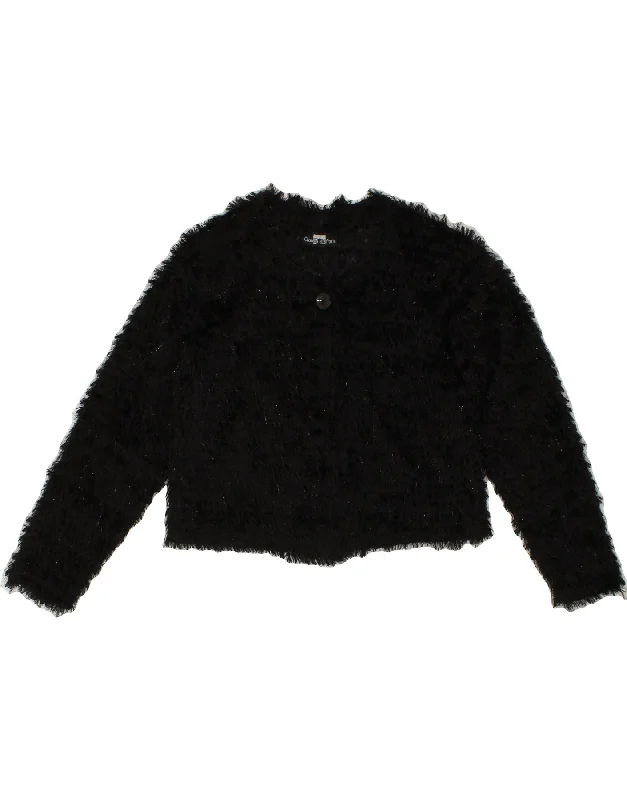 VINTAGE Womens Cardigan Sweater UK 14 Large Black Plaid Cardigan Polka Dot Checkered VINTAGE Womens Cardigan Sweater UK 14 Large Black Plaid Cardigan Polka Dot Checkered