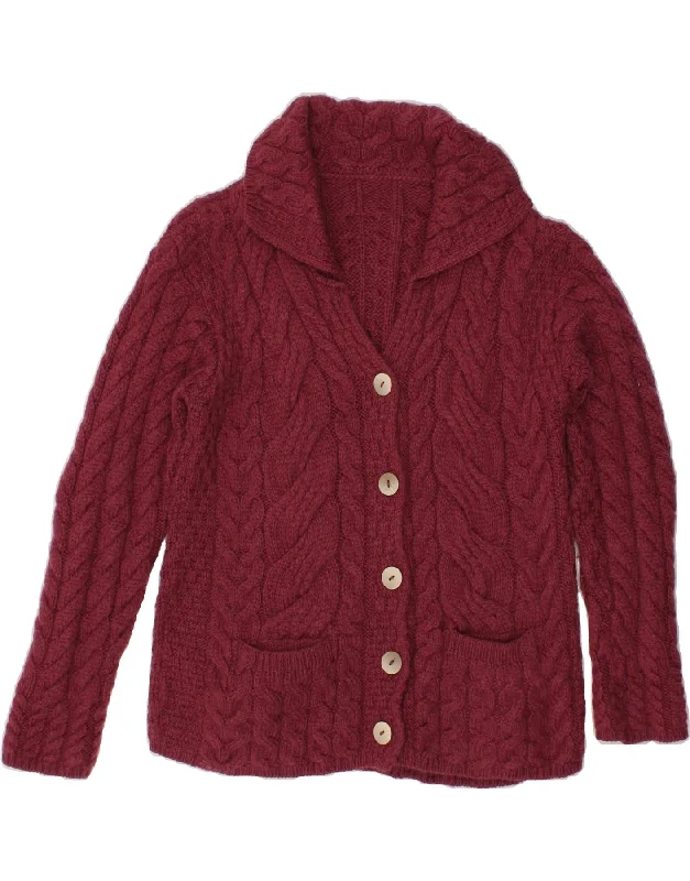 VINTAGE Womens Cardigan Sweater UK 14 Medium Pink Terry Blend Velvet Blend Canvas Blend VINTAGE Womens Cardigan Sweater UK 14 Medium Pink Terry Blend Velvet Blend Canvas Blend
