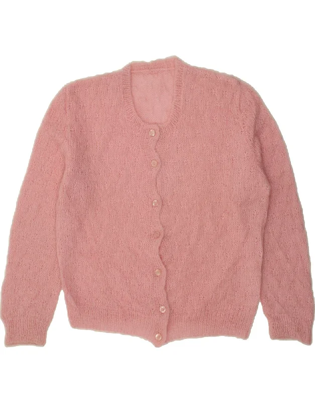 VINTAGE Womens Cardigan Sweater UK 16 Large Pink