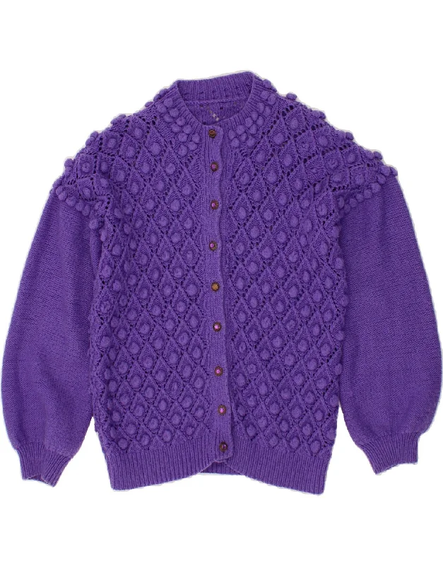 VINTAGE Womens Cardigan Sweater UK 16 Large Purple