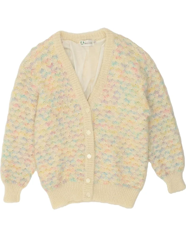 VINTAGE Womens Cardigan Sweater UK 18 XL Beige Flecked