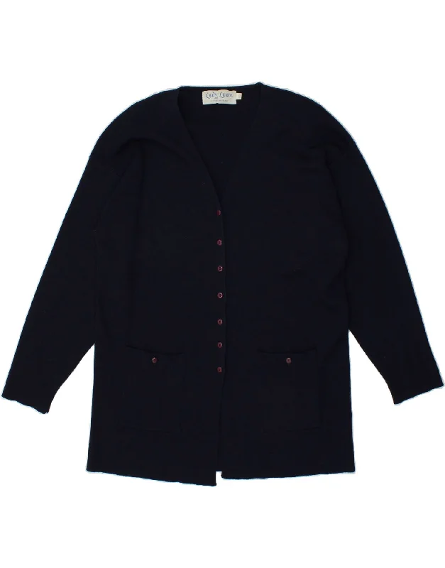 VINTAGE Womens Longline Cardigan Sweater UK 16 Large Navy Blue Wool Long Cardigan Short Cardigan Medium Cardigan VINTAGE Womens Longline Cardigan Sweater UK 16 Large Navy Blue Wool Long Cardigan Short Cardigan Medium Cardigan