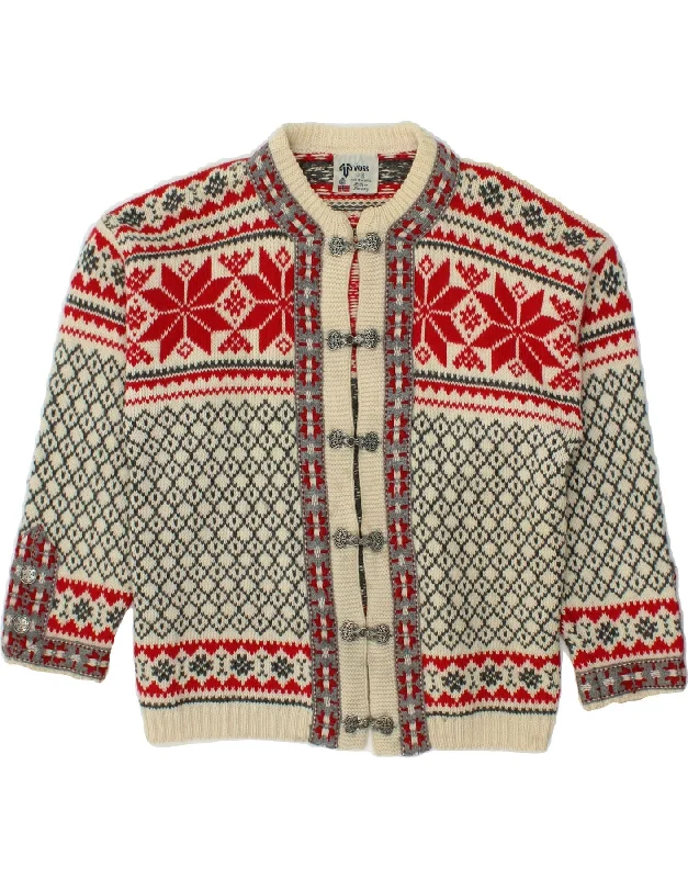 VOSS Womens Cardigan Sweater EU 42 Medium Red Fair Isle New Wool Collared Crew Neck Turtle Neck VOSS Womens Cardigan Sweater EU 42 Medium Red Fair Isle New Wool Collared Crew Neck Turtle Neck