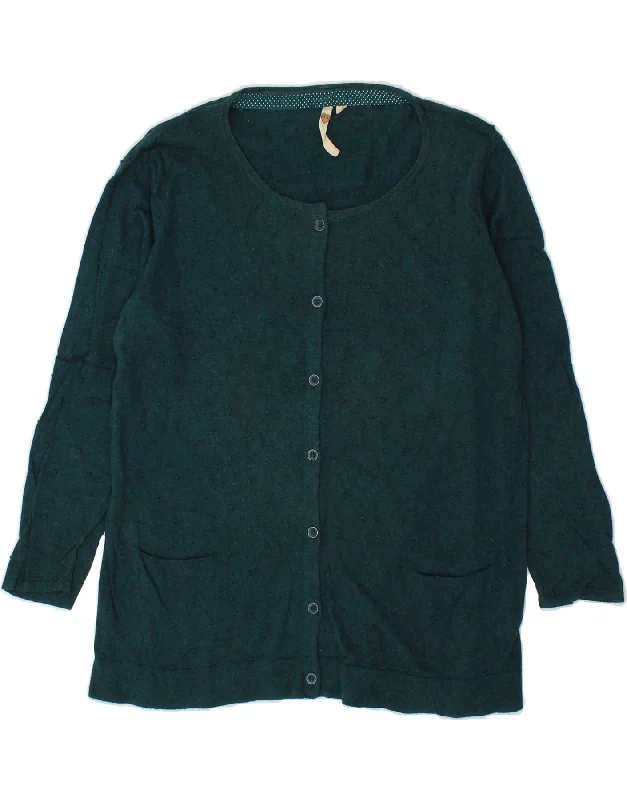 WHITE STUFF Womens 3/4 Sleeve Cardigan Sweater UK 16 Large Green Cotton Cotton Fabric Linen Fabric Terry Fabric WHITE STUFF Womens 3/4 Sleeve Cardigan Sweater UK 16 Large Green Cotton Cotton Fabric Linen Fabric Terry Fabric