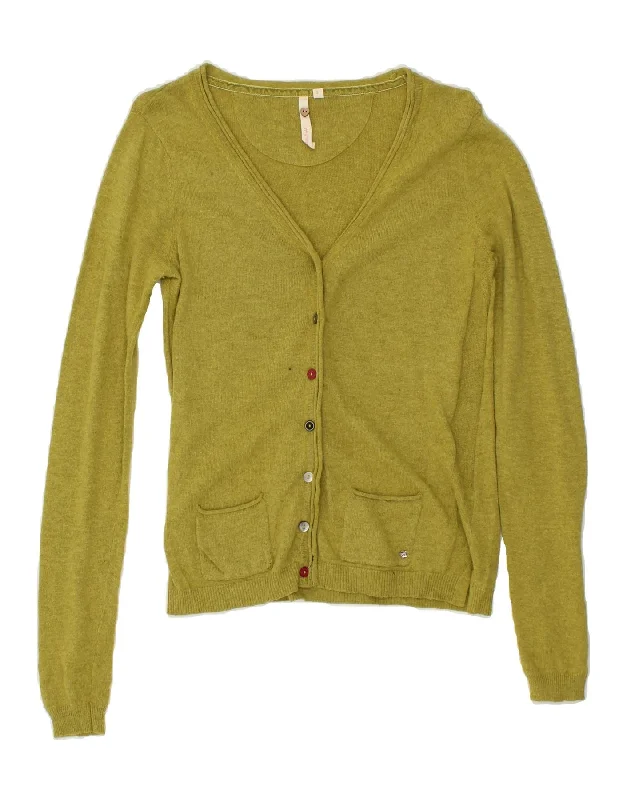 WHITE STUFF Womens Cardigan Sweater UK 10 Small Green Cotton Elasticated Padded Insulated WHITE STUFF Womens Cardigan Sweater UK 10 Small Green Cotton Elasticated Padded Insulated