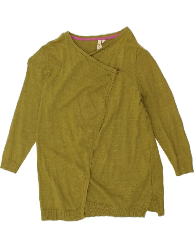 WHITE STUFF Womens Cardigan Sweater UK 14 Medium Green Cotton Solid Color Striped Floral Print WHITE STUFF Womens Cardigan Sweater UK 14 Medium Green Cotton Solid Color Striped Floral Print