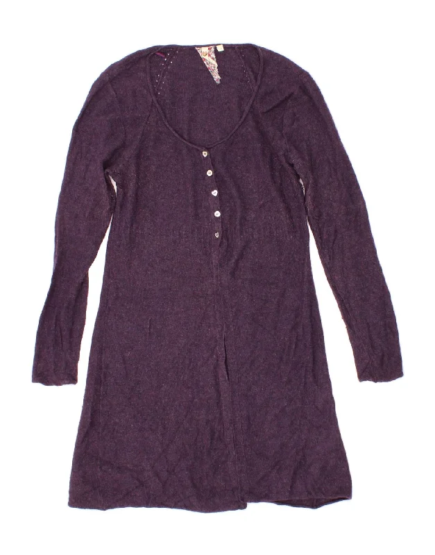 WHITE STUFF Womens Longline Cardigan Sweater UK 14 Medium  Purple Viscose Spandex Blend Rayon Blend Denim Blend